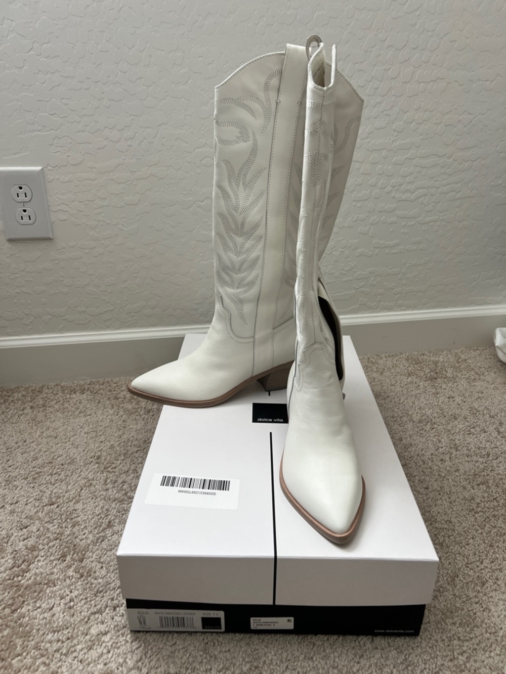 Dolce Vita White Solei Western Boots